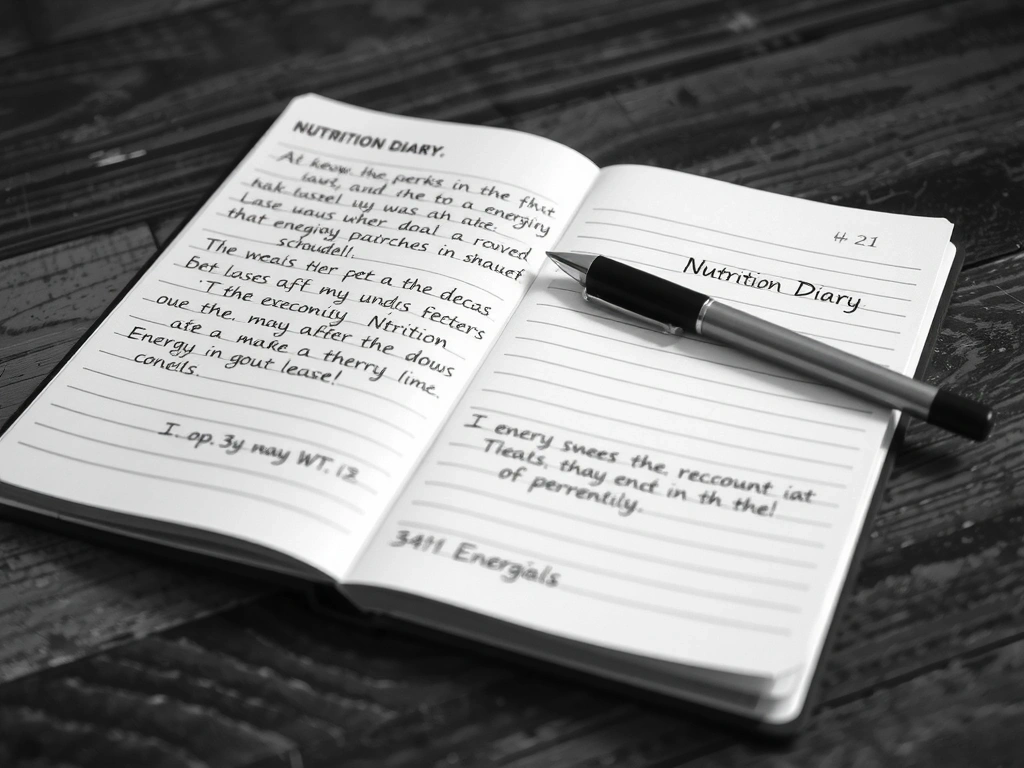 Handskriven dagbok med kostanteckningar